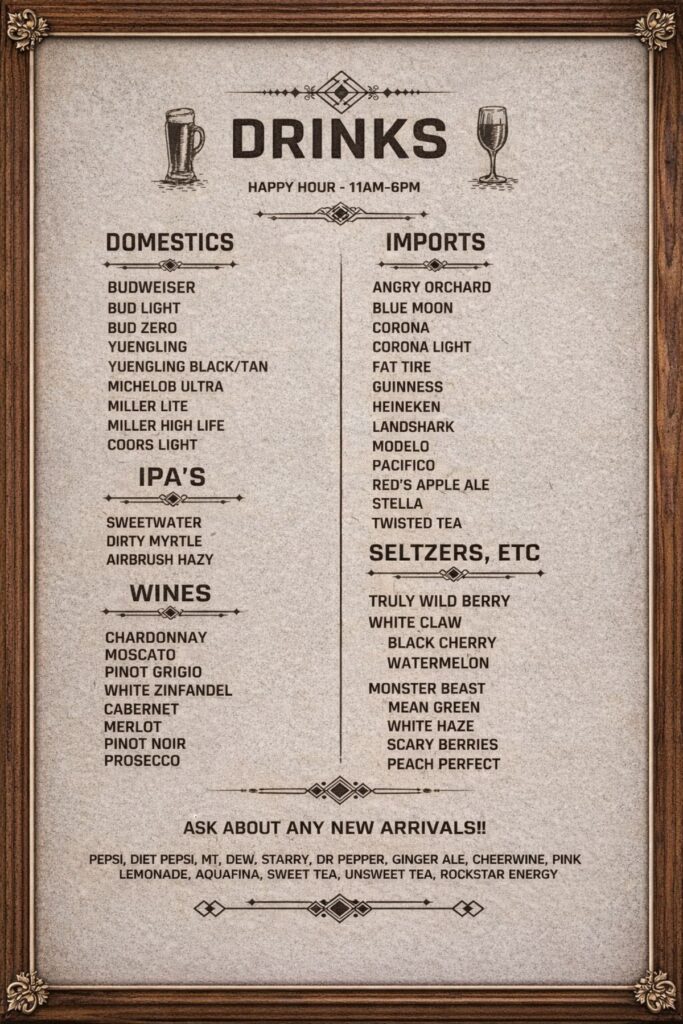 Drink Menu
