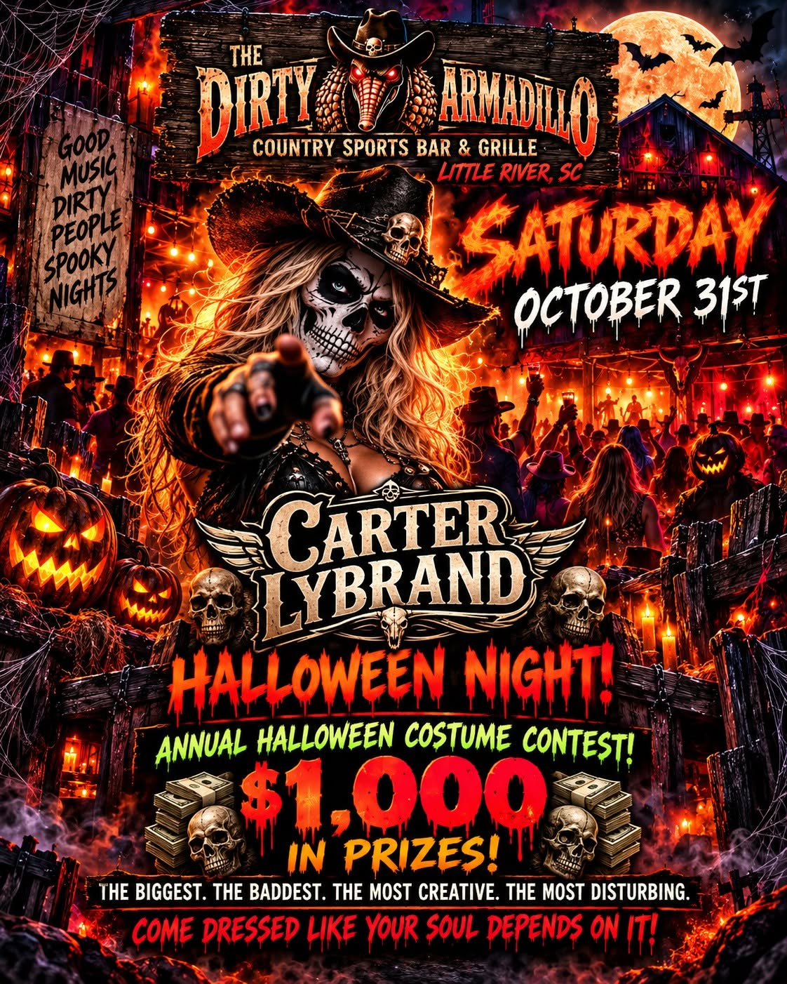 The Dirty Armadillo Saturday October 2026 event flyer