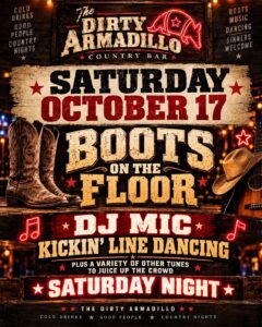 The Dirty Armadillo Saturday October 2026 event flyer