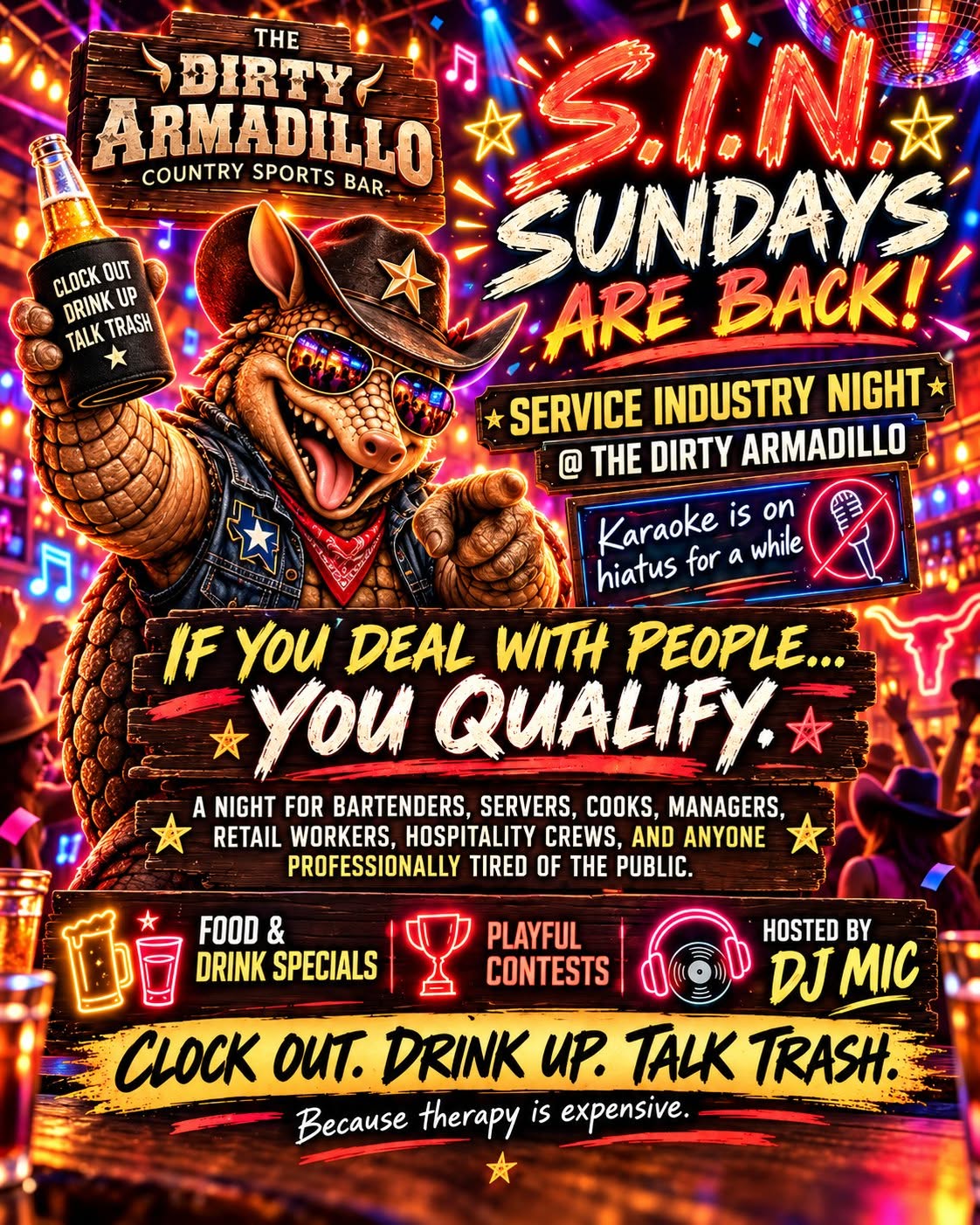 Service Industry Night at The Dirty Armadillo