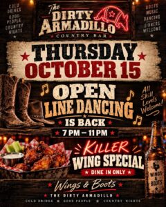 The Dirty Armadillo thursday October 2026 event flyer
