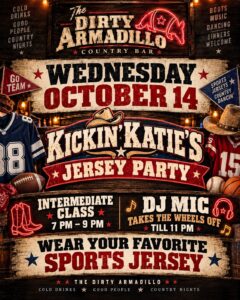 The Dirty Armadillo wednesday October 2026 event flyer